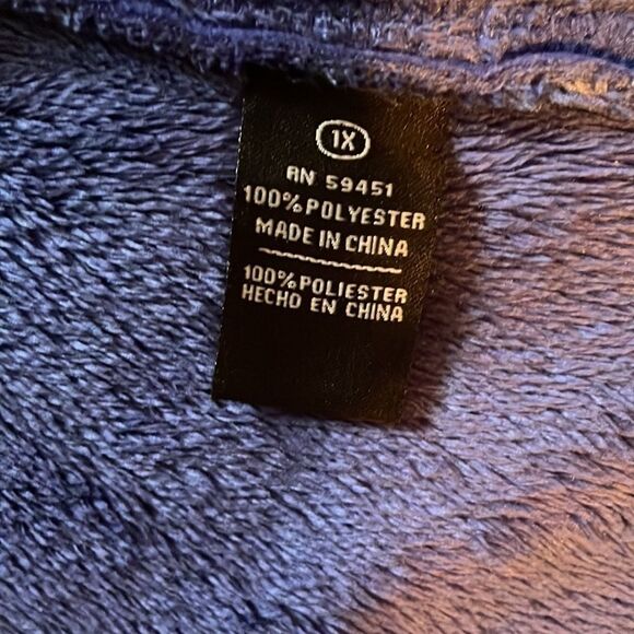 Jane Ashley 1X Indigo blue cozy zip-front jacket Soft & cozy, 27” long, 24.5 pit - Picture 11 of 14